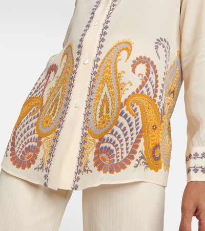 Shop Etro Paisley Silk Blouse In White