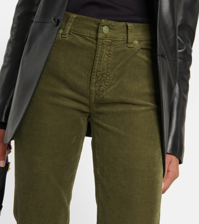 7 For All Mankind Roxanne Mid-rise Corduroy Slim Jeans In Green