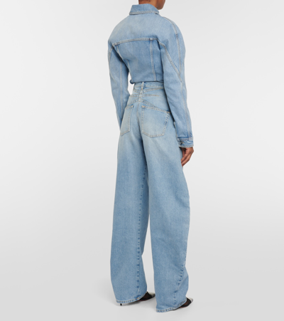 Alaïa High-rise Barrel-leg Jeans In Blue