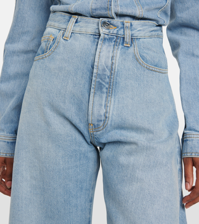 Alaïa High-rise Barrel-leg Jeans In Blue