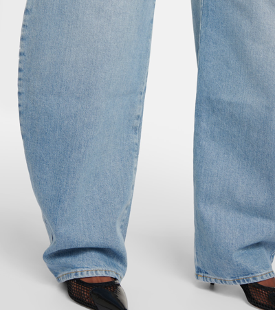 Alaïa High-rise Barrel-leg Jeans In Blue