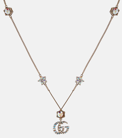 Shop Gucci Double G Embellished Necklace In Gold