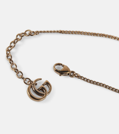 Shop Gucci Double G Embellished Necklace In Gold