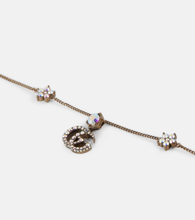 Shop Gucci Double G Embellished Necklace In Gold