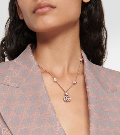 Gucci Double G Embellished Necklace In Gold