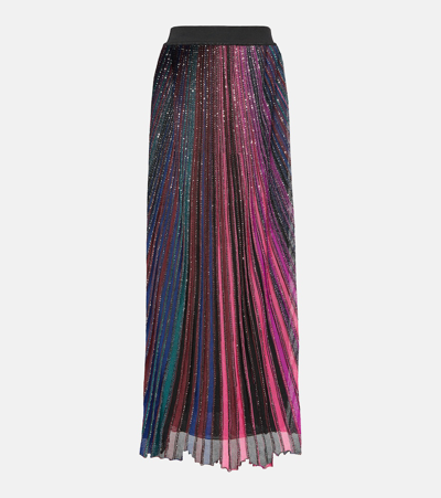 Shop Missoni Striped Sequin-embellished Maxi Skirt In Multicoloured
