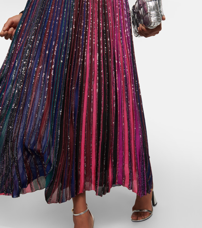 Shop Missoni Striped Sequin-embellished Maxi Skirt In Multicoloured