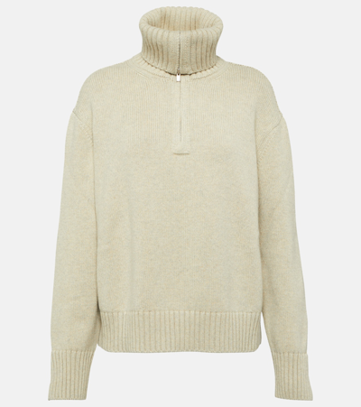 Shop Loro Piana Turtleneck Cashmere Sweater In Beige