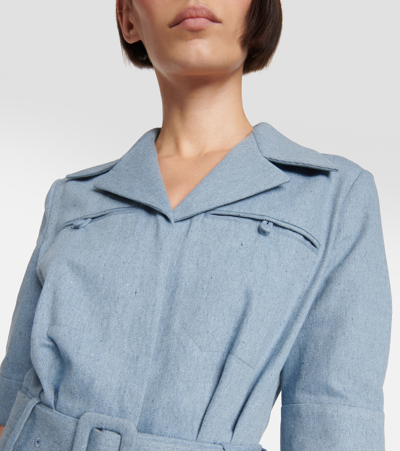 Shop Gabriela Hearst Simone Cotton Midi Dress In Blue