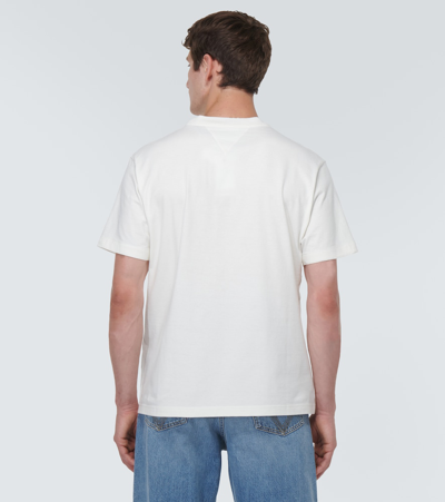 Shop Bottega Veneta Embroidered Cotton T-shirt In White