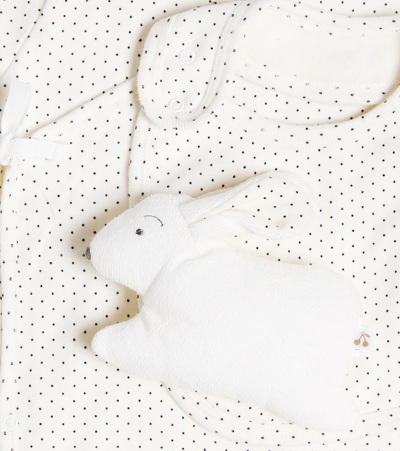 Bonpoint Baby Cado Cotton Set Of Playsuit And Bib In White