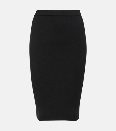 Shop Saint Laurent Wool-blend Pencil Skirt In Black