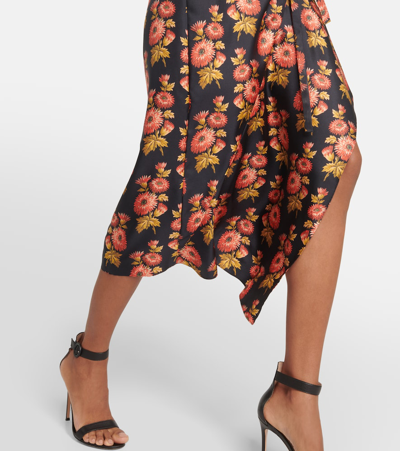 Etro Floral Silk Twill Midi Wrap Dress In Multicoloured