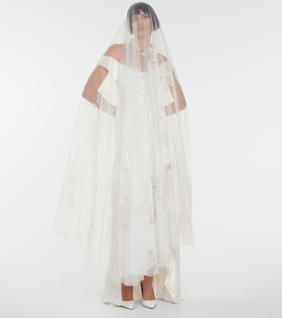 Shop Vivienne Westwood Bridal Comet Off-shoulder Silk Gown In White