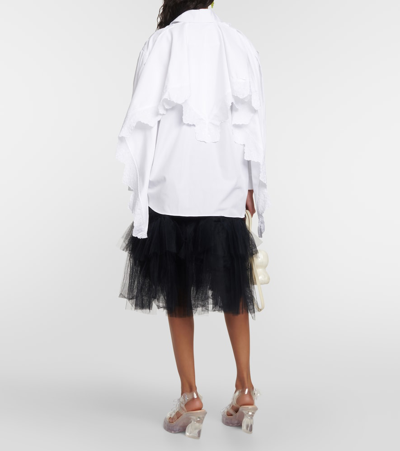 Simone Rocha Pointed Collar Embroidered Shirt In White