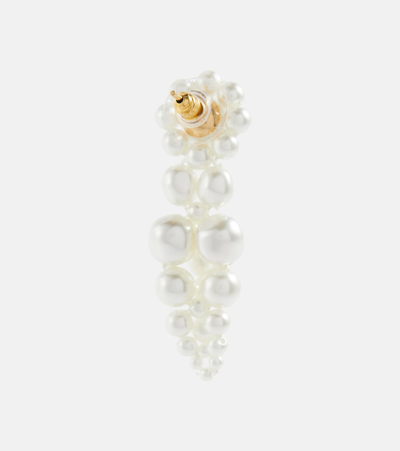 Shop Simone Rocha Faux Pearl Drop Earrings In White