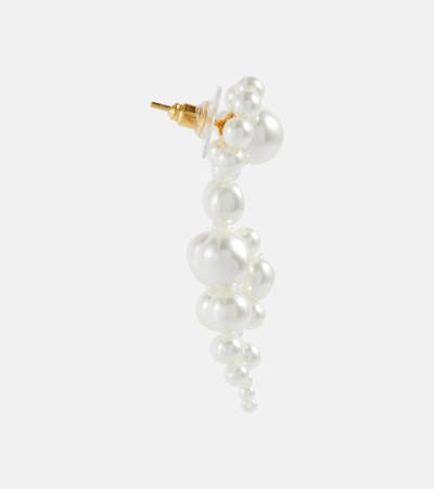 Shop Simone Rocha Faux Pearl Drop Earrings In White