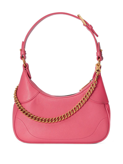 Shop Gucci Aphrodite Small Leather Shoulder Bag In Pink