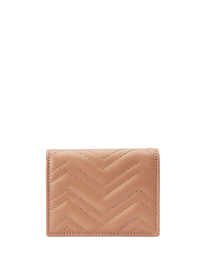 Shop Gucci Gg Marmont Leather Credit Card Case In Pink
