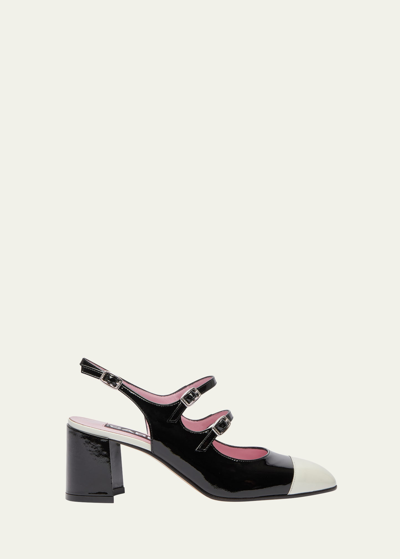 Shop Carel Papaya Bicolor Patent Slingback Pumps In Ivoryblack