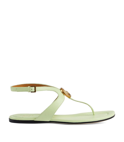 Shop Gucci Leather Double G Sandals In Green
