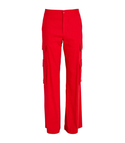Shop Alice And Olivia Alice + Olivia Linen-blend Hayes Cargo Trousers In Multi
