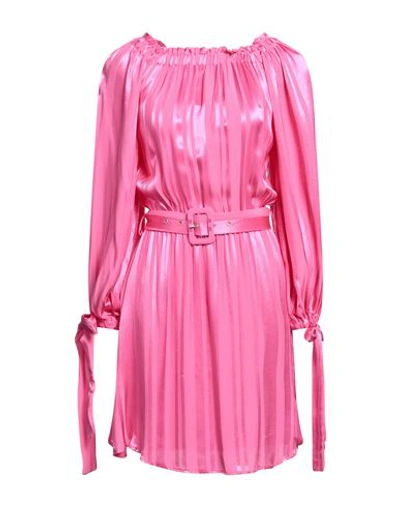 Shop Silvian Heach Woman Mini Dress Fuchsia Size 2 Viscose In Pink