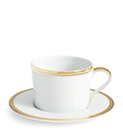 Shop Ralph Lauren Wilshire Teacup And Saucer In Gold