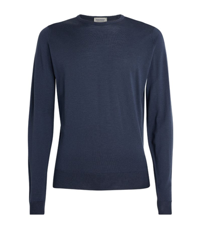 Shop John Smedley Merino Wool Sweater In Blue