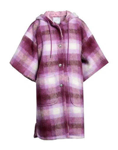Gaelle Paris Gaëlle Paris Woman Coat Purple Size 8 Wool, Polyester In Purple