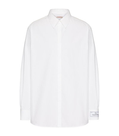 Shop Valentino Logo-patch Shirt In White