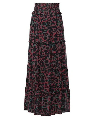 Shop Silvian Heach Woman Maxi Skirt Brick Red Size 8 Polyester