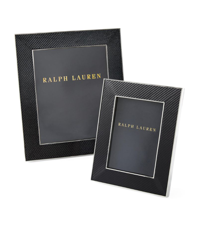 Shop Ralph Lauren Leather Sutton Frame (5" X 7") In Black