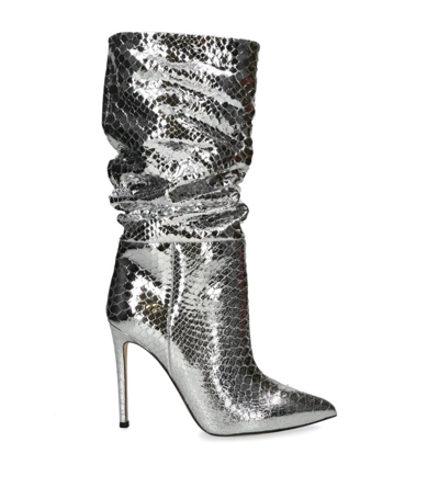 Shop Paris Texas Metallic Slouchy Boots 105 In Silver