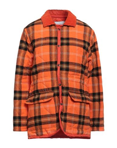 White Sand Woman Jacket Orange Size 4 Cotton, Polyester In Orange