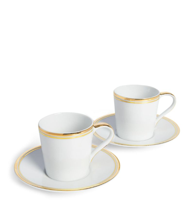 Shop Ralph Lauren Wilshire Espresso Cup And Saucer (set Of 2) In Gold