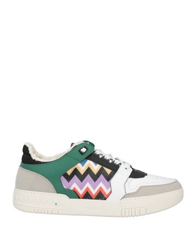 Missoni Zigzag Panelled Low-top Sneakers In Green