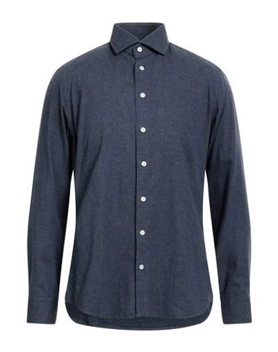 Shop Bastoncino Man Shirt Midnight Blue Size 17 ½ Textile Fibers