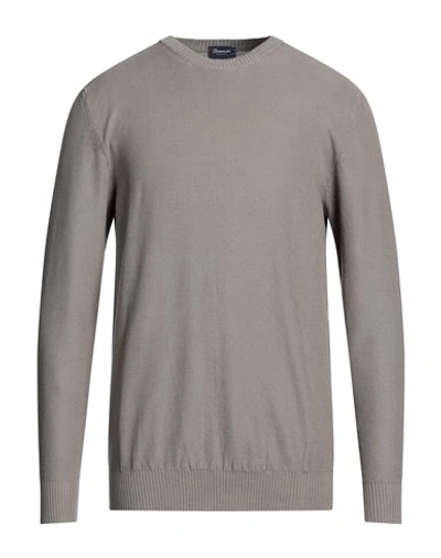 Shop Drumohr Man Sweater Khaki Size 40 Cotton In Beige