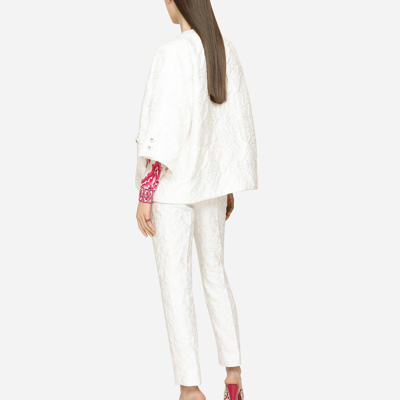 Dolce & Gabbana Brocade Cape-style Jacket In White