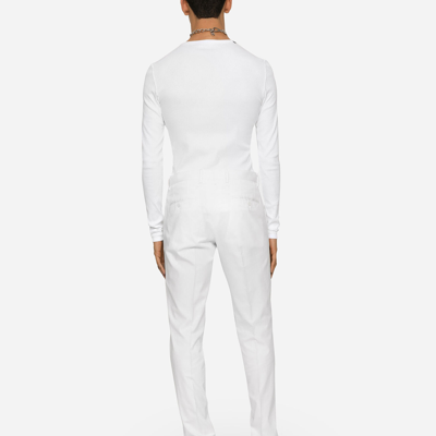 Shop Dolce & Gabbana Cotton Gabardine Pants In White