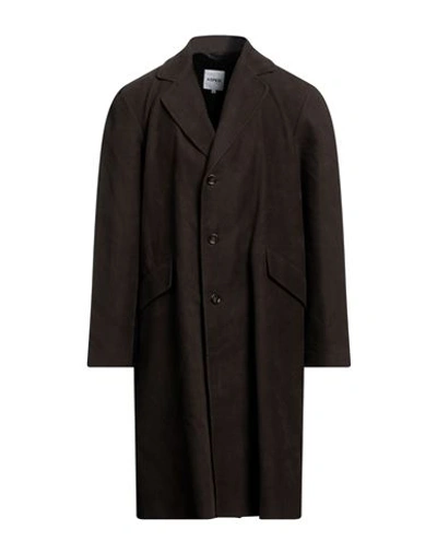 Shop Aspesi Man Coat Dark Brown Size S Cotton