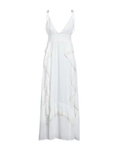 Shop Kaos Woman Maxi Dress White Size 6 Polyester