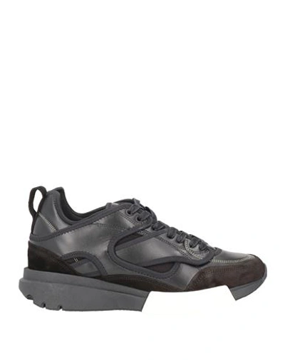 Shop Oamc Man Sneakers Black Size 9 Soft Leather, Textile Fibers