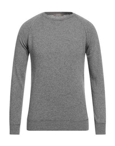Shop Andrea Fenzi Man Sweater Lead Size 42 Merino Wool, Viscose, Polyamide, Cashmere In Grey