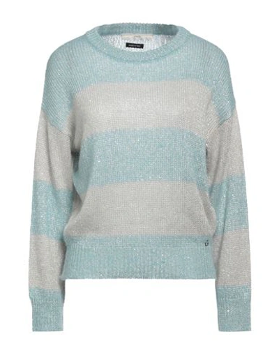 Shop Guess Woman Sweater Turquoise Size L Polyester, Acrylic, Polyamide, Alpaca Wool In Blue