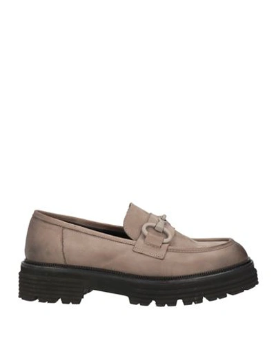 O'dan Li Woman Loafers Taupe Size 11 Soft Leather In Grey