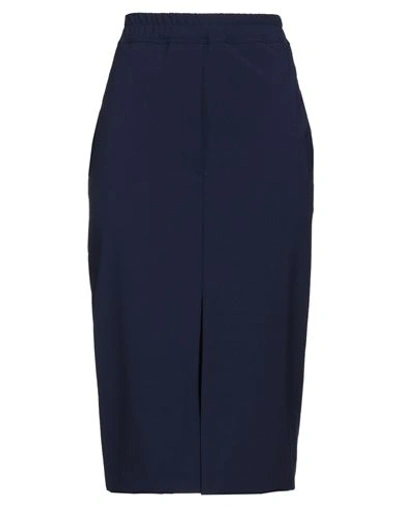 Shop Jucca Woman Midi Skirt Blue Size 6 Polyester, Virgin Wool, Elastane, Cotton