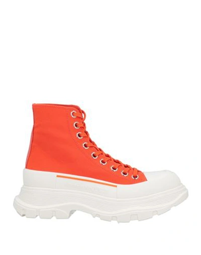 Shop Alexander Mcqueen Woman Sneakers Orange Size 7 Textile Fibers
