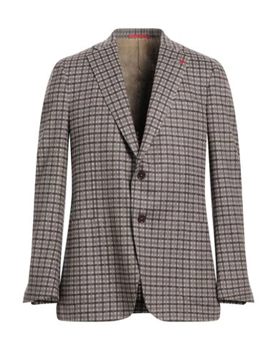 Shop Isaia Man Blazer Dove Grey Size 46 Wool, Cashmere, Cupro